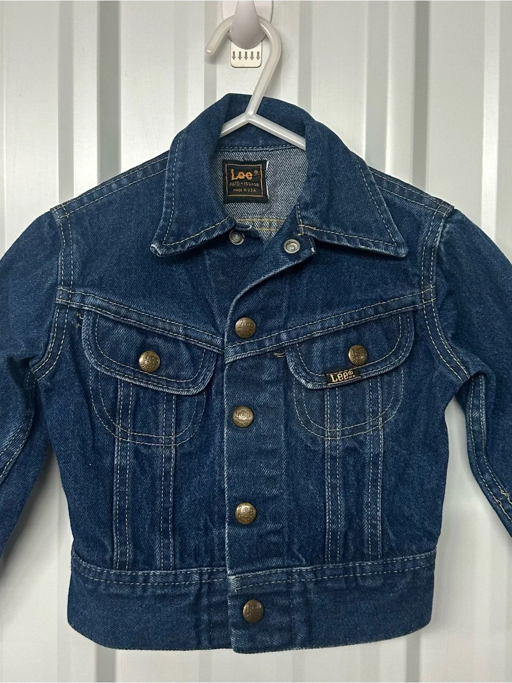 Vintage Kids Lee Snap Front Denim Jacket Western Blue Jean Coat Retro Ranch